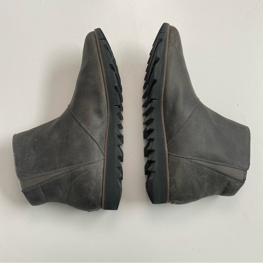 Sorel Boots Harlow Distressed Leather Waterproof Lug Sole Comfort Quarry Grey - Picture 11 of 15
